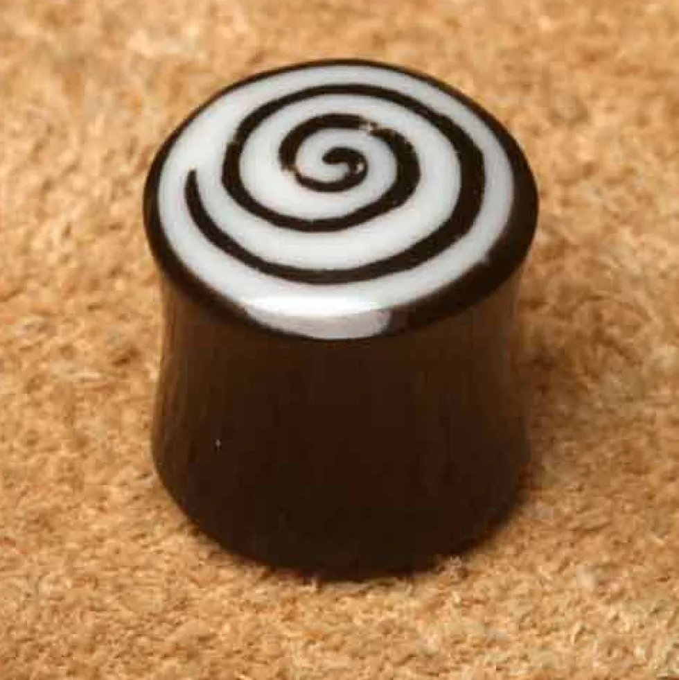 Ohr Plug Horn Spirale weiß Ohrpiercing