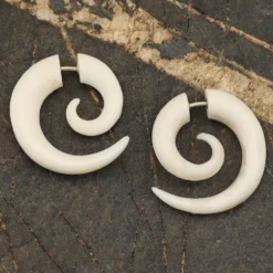 Ohrring Fake Piercing Spirale 3 cm Knochen Ohrschmuck (Paar)