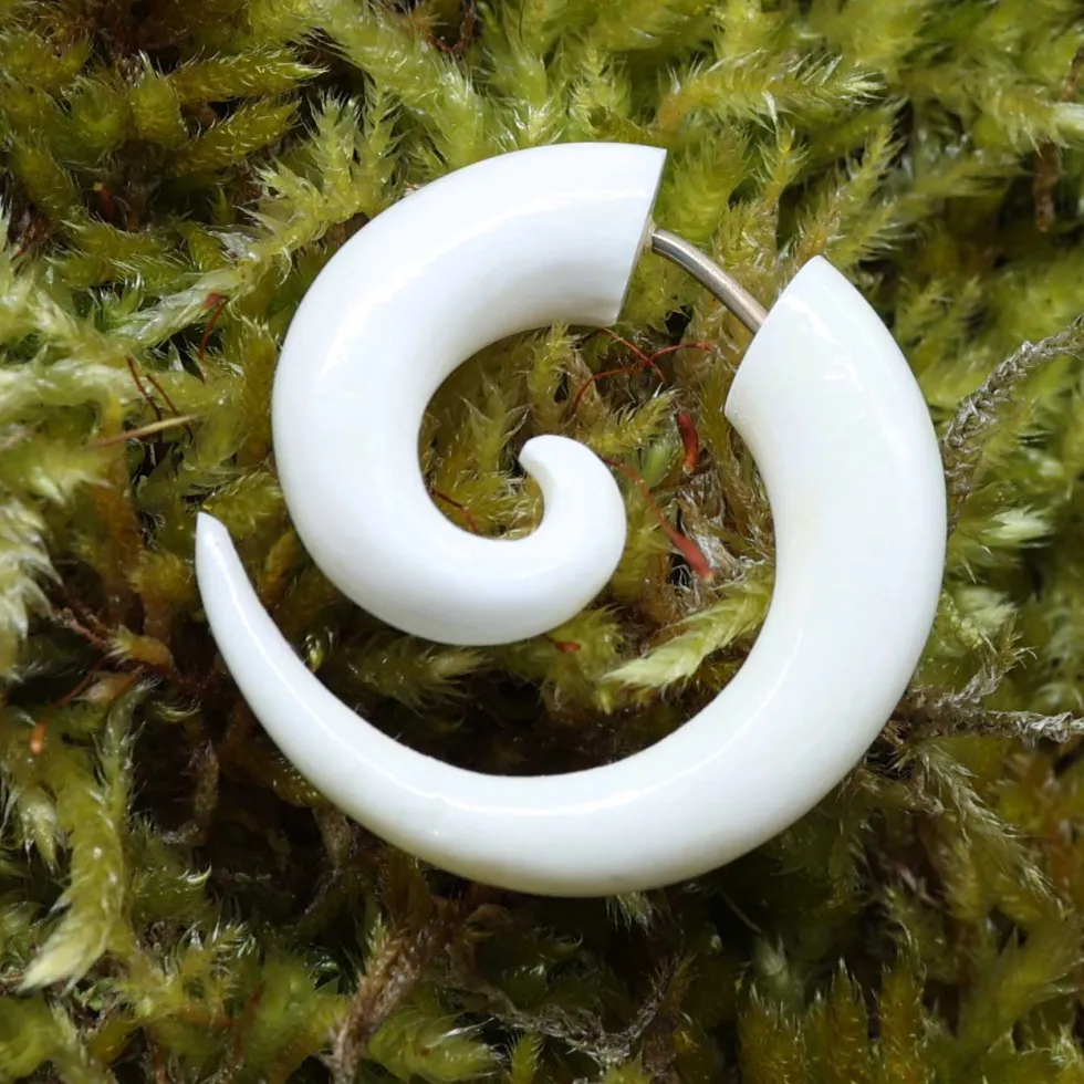 Ohrring Fake Piercing Spirale 3 cm Knochen Ohrschmuck (Paar)