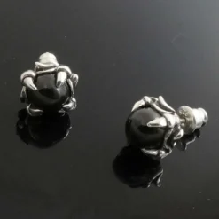 Ohrstecker Kralle Gothic Biker Ohrschmuck Black Star ausgefallen edel 925er Silber