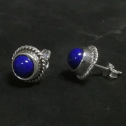 Ohrstecker Lapislazuli stilvoll geflochten 925 Silber