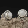 Ohrstecker Mondstein stilvoll geflochten 925 Silber