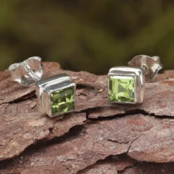 Ohrstecker Peridot Edelstein 925 Sterlingsilber (Paar)