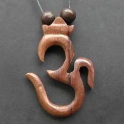 Om Holz Schmuck Anhänger mit Band