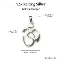 Om Schmuck Anhänger Meditation 925 Silber Kettenanhänger
