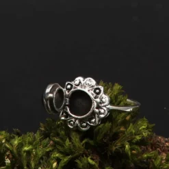 Onyx Silbering Giftring Schmuck Ring 925 mit Fach Silber Damen