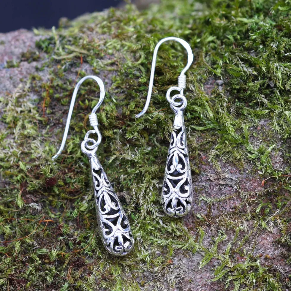Ornament Silber Ohrschmuck Ohrhänger 925 Silber (Paar)