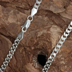 Panzerkette 5mm elegante Silberkette 925 Silber- Herren Halskette