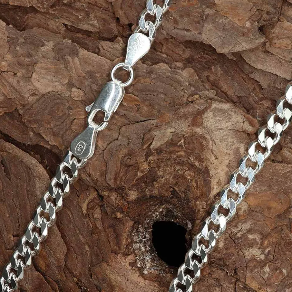 Panzerkette 5mm elegante Silberkette 925 Silber- Herren Halskette