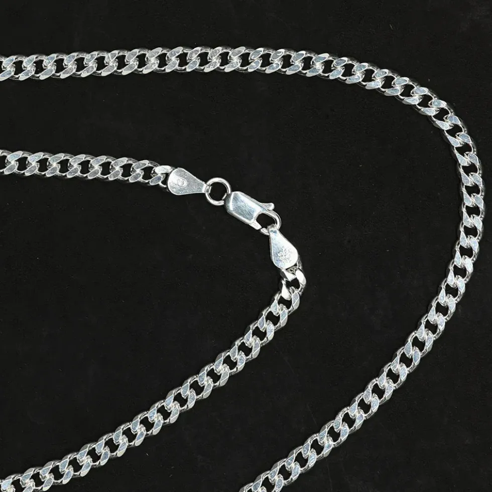 Panzerkette 5mm elegante Silberkette 925 Silber- Herren Halskette