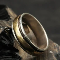 Partner Ring 925 Silber Bronze drehbarer Innen Ring Spinner