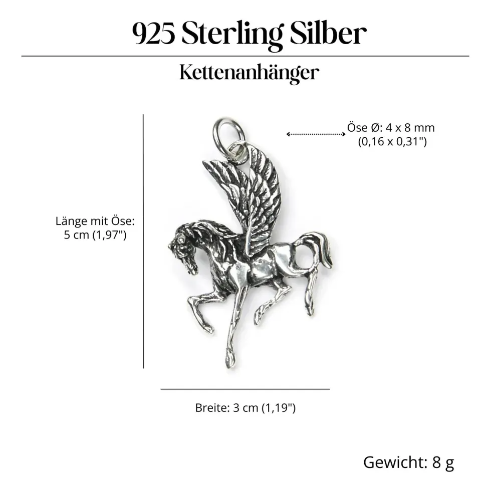 Pegasus Schmuck 925 Silber Kettenanhänger 925 Silber