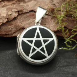 Pentagramm Anhänger Medaillon Schmuck Silber 925
