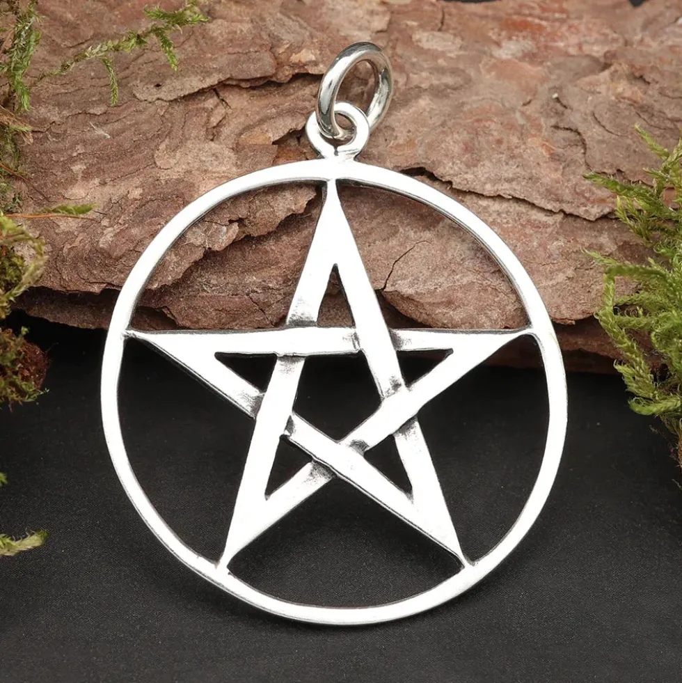Pentagramm Anhänger Schmuck aus 925 Silber Hexenstern