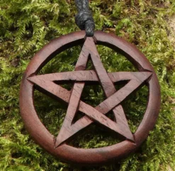 Pentagramm Anhänger Schmuck keltischer Holzschmuck Halskette
