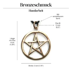 Pentagramm Anhänger Wicca Schmuck Bronze