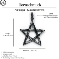 Pentagramm Hornschmuck Anhänger Kette