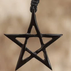 Pentagramm Hornschmuck Anhänger Kette