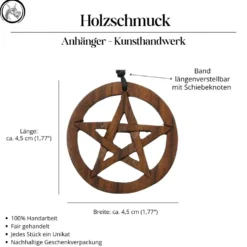 Pentagramm keltischer Holzschmuck 2-farbig