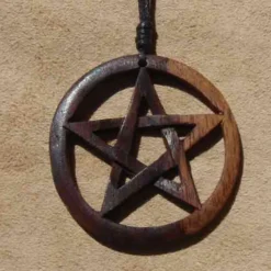 Pentagramm keltischer Holzschmuck 2-farbig
