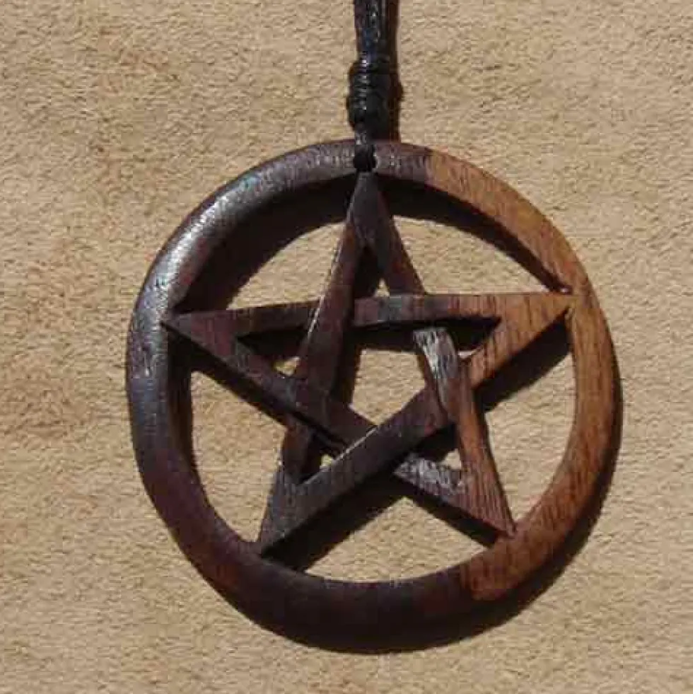 Pentagramm keltischer Holzschmuck 2-farbig
