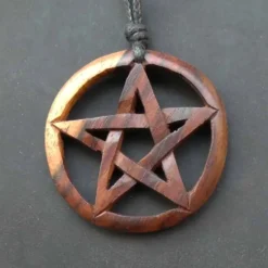 Pentagramm keltischer Holzschmuck 2-farbig