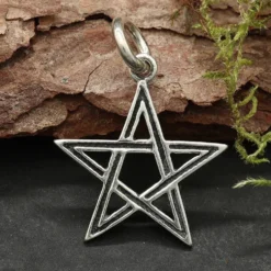 Pentagramm offen Kettenanhänger Silber Schmuck 925 Silber