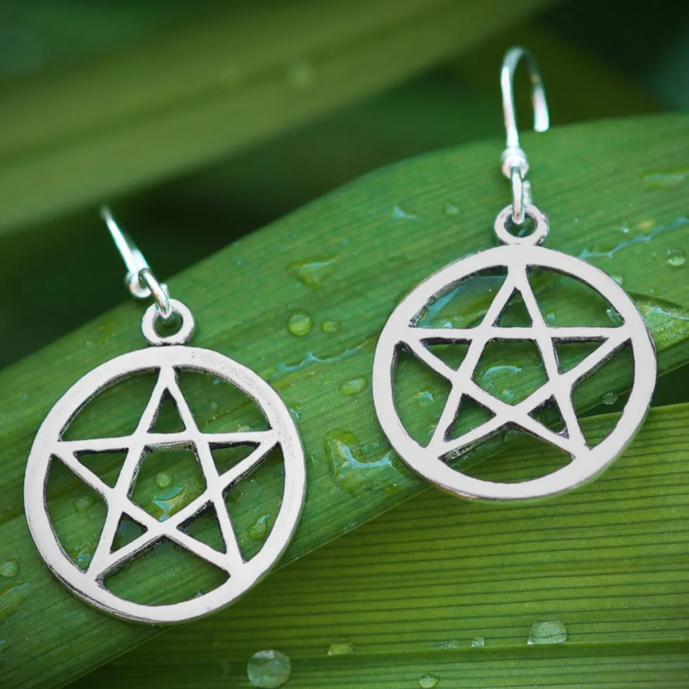 Pentagramm Ohrringe Keltischer Schmuck Ohrhänger 925 Silber Paar