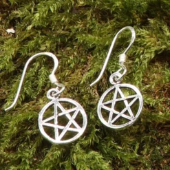 Pentagramm Ohrringe Ø 10mm 925 Silber Ohrhänger Paar