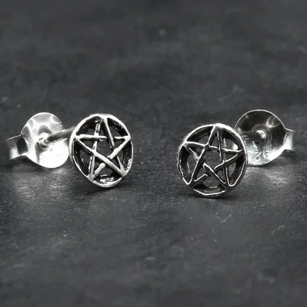 Pentagramm Ohrring 925 Silber Ohrschmuck