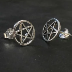 Pentagramm Ohrstecker Hexenstern Ohrring 925 Silber Ohrschmuck