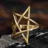 Pentagramm Ring größenverstellbar Messing Schmuck