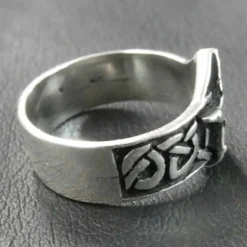 Pentagramm Ring Schmuck Bandring Silbering Damen Herren 925 Silber