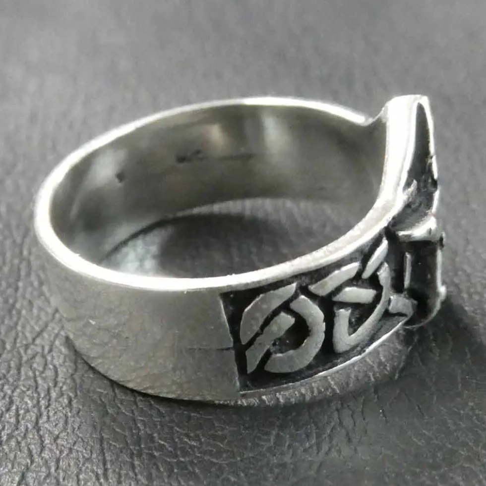 Pentagramm Ring Schmuck Bandring Silbering Damen Herren 925 Silber
