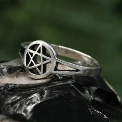 Pentagramm Ring Schmuck hochwertiges 925 Silber
