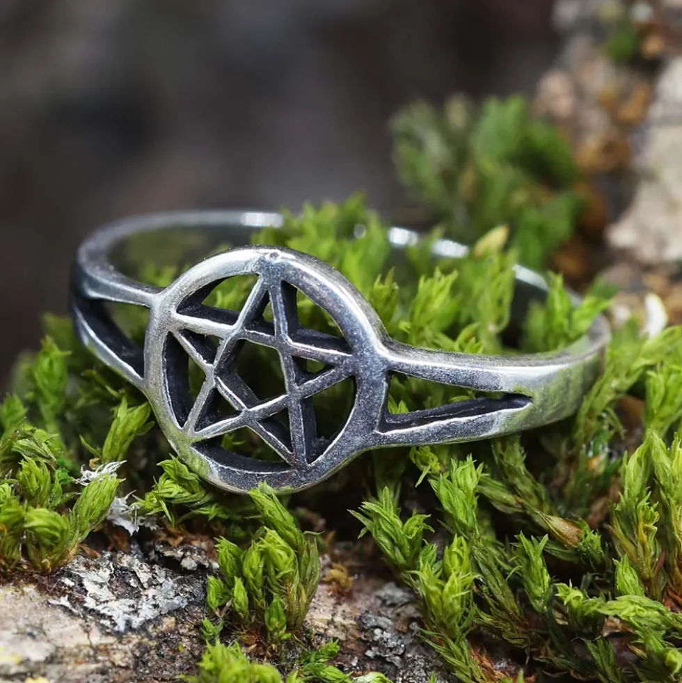 Pentagramm Ring Schmuck hochwertiges 925 Silber