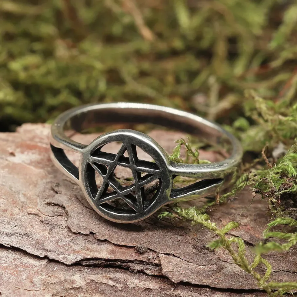 Pentagramm Ring Schmuck hochwertiges 925 Silber