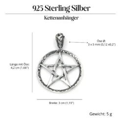 Pentagramm Schmuck Anhänger aus 925 Silber