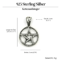 Pentagramm Schmuck Anhänger 925 Silber