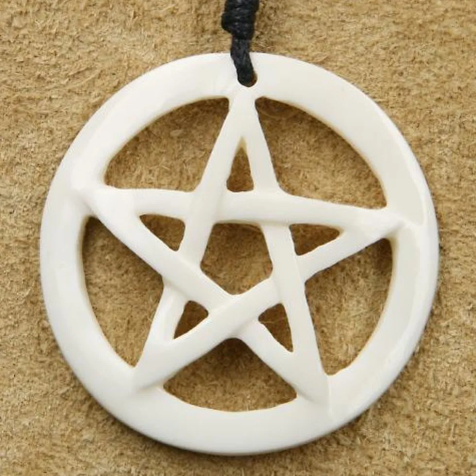 Pentagramm Schmuck aus Knochen Kette