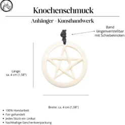 Pentagramm Schmuck aus Knochen Kette