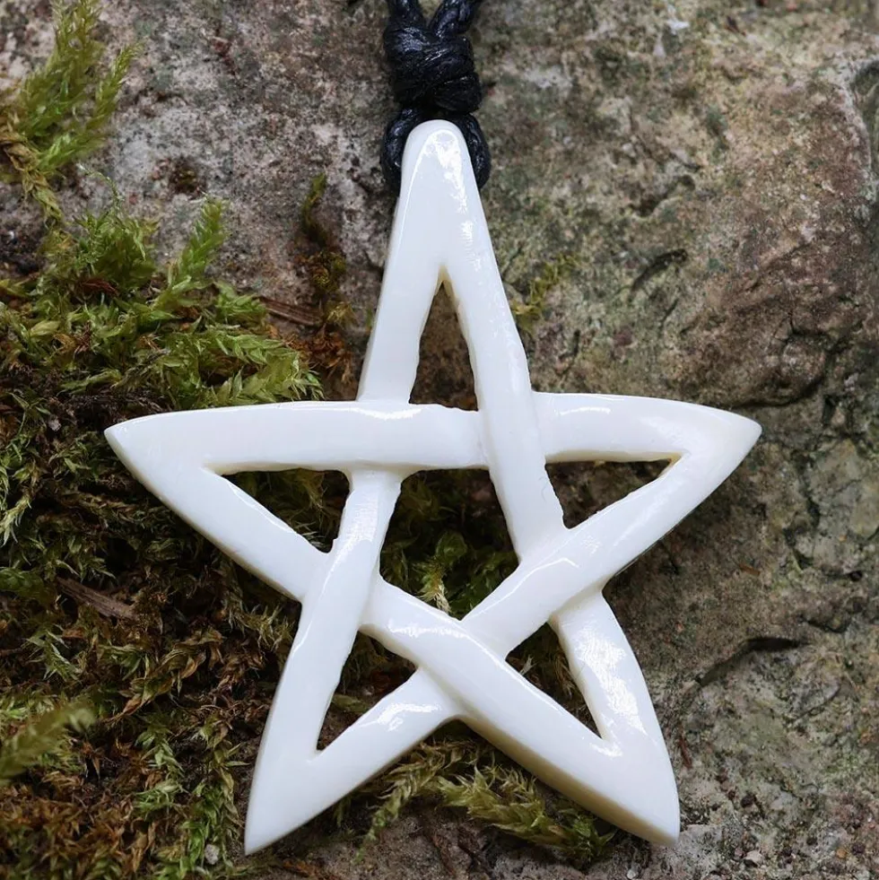 Pentagramm Schmuck aus Knochen Schmuck Kette