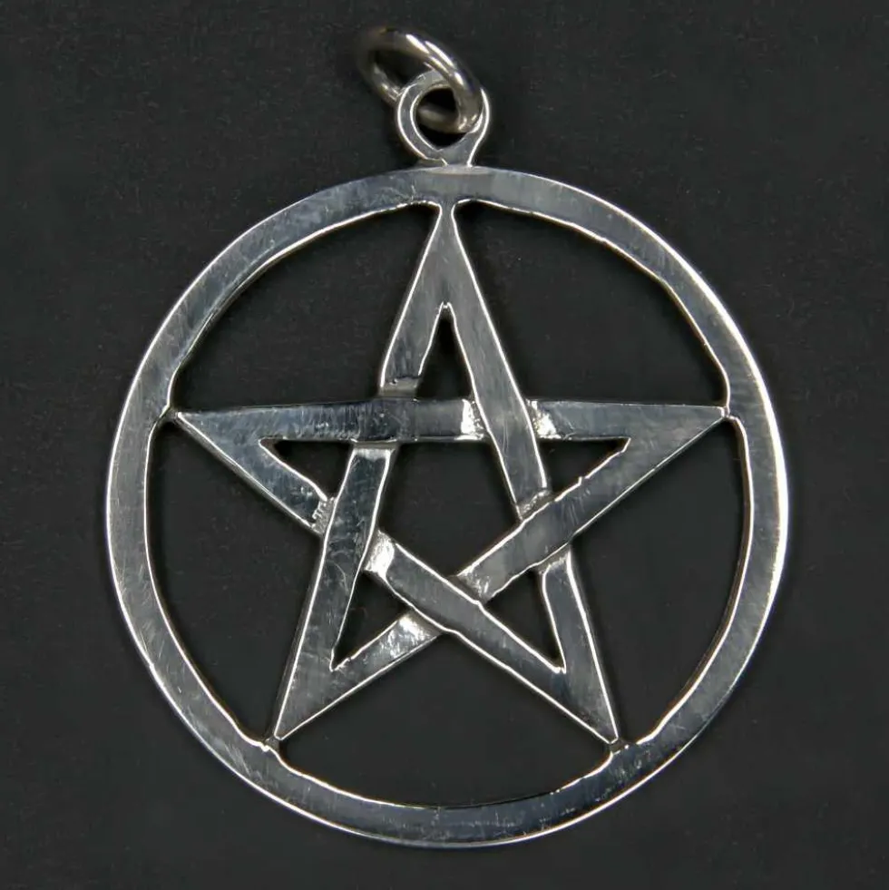 Pentagramm Schmuck Hexenstern 925 Silber Anhänger