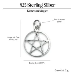 Pentagramm Schmuck Kettenanhänger 925 Silber Drudenfuß Schmuck Anhänger