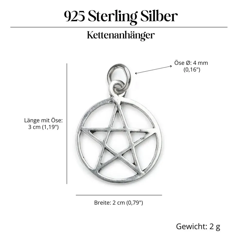 Pentagramm Schmuck Kettenanhänger 925 Silber Drudenfuß Schmuck Anhänger