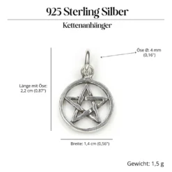 Pentagramm Schmuck klein Anhänger Silberschmuck 925 Silber