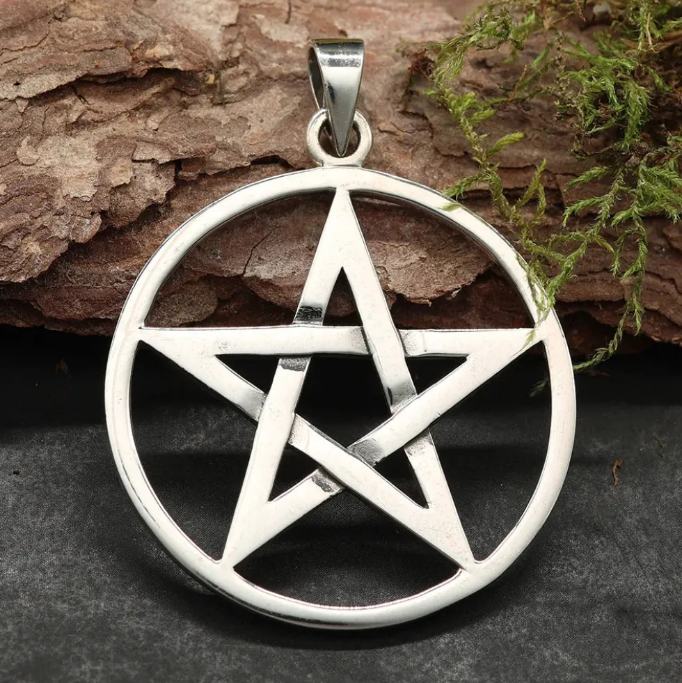 Pentagramm Schmuck Silber Ketten Anhänger 925 Silber