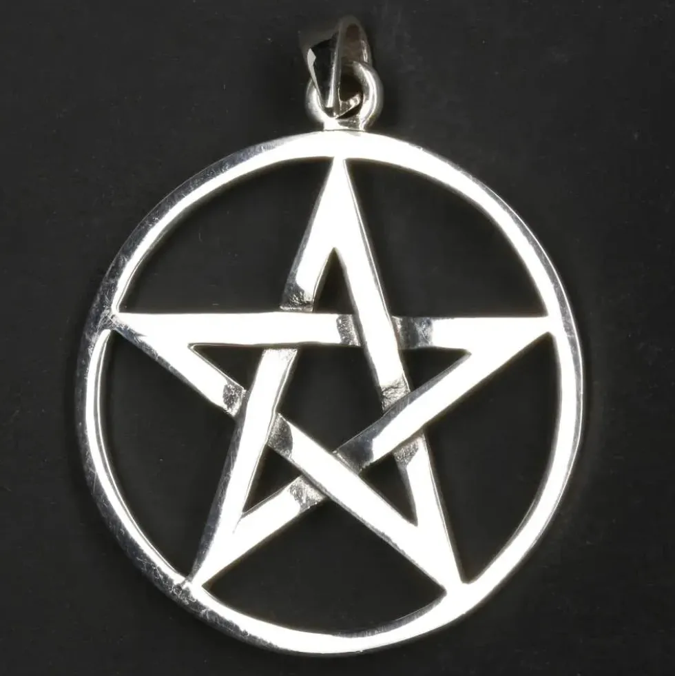 Pentagramm Schmuck Silber Ketten Anhänger 925 Silber