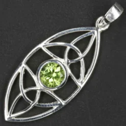 Peridot Edelstein keltischer 925 Silberschmuck Anhänger