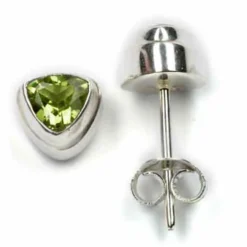 Peridot Ohrstecker Steinschmuck (Paar) 925 Silber